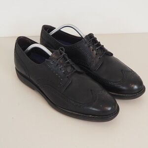 Allen Edmonds Men's 10 Road Warriors Black Wingtip Derby Oxford Shoes 3350